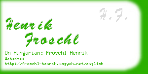 henrik froschl business card