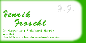 henrik froschl business card